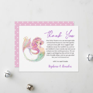 Mermaid Party Baby Shower Under The Sea Thank You Holiday Card