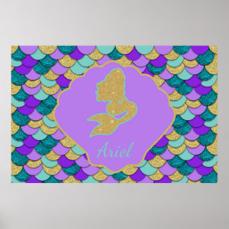 Mermaid Party Backdrop Mermaid Poster Sign