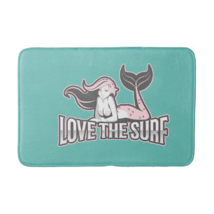 mermaid party Blue   Bath Mat