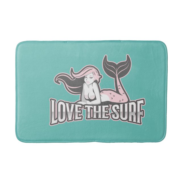 mermaid party Blue   Bath Mat (Front)