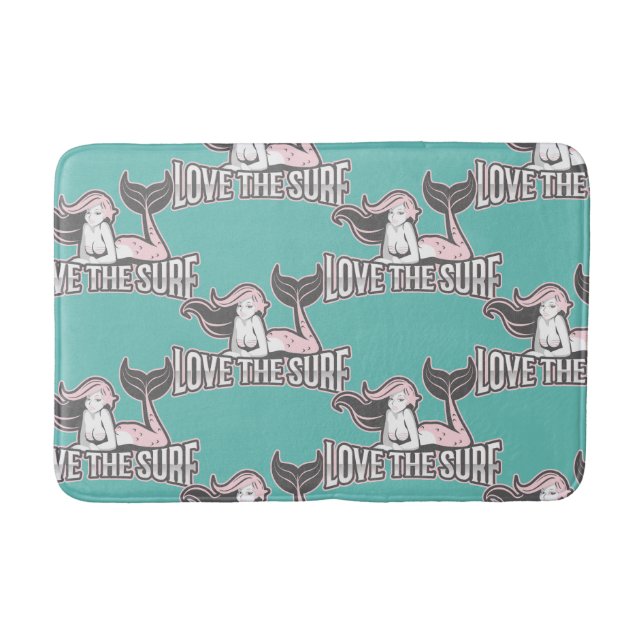 mermaid party Blue Bath Mat (Front)