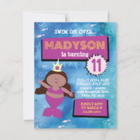 Mermaid Party Blue Tie Dye Sea Life Birthday Party