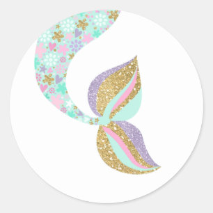 Mermaid Party Favour Tag Under The Sea Sticker Sea