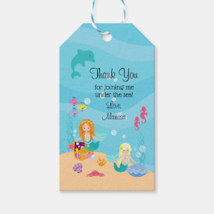 Mermaid Party Favour Under The Sea Thank You Gift Tags