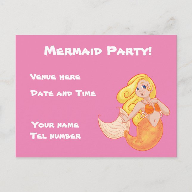 Mermaid Party Invitation (Front)