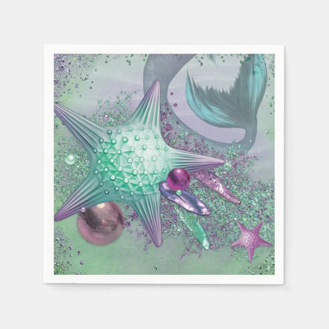 Mermaid Party Pieces Napkin (Front)