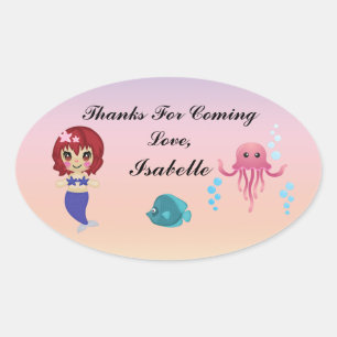 Mermaid Party Thank You Sticker