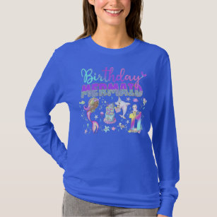 Mermaid Party Theme Girl Birthday Outfit  T-Shirt