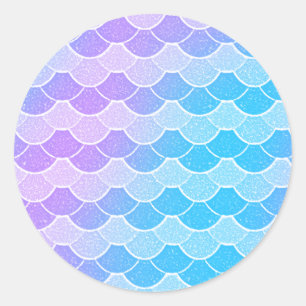 Mermaid - Pastel Scales Classic Round Sticker