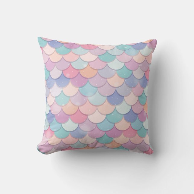 Mermaid pastel scales pillow (Front)