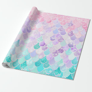 Mermaid Pattern Birthday Gift Wrapping Paper