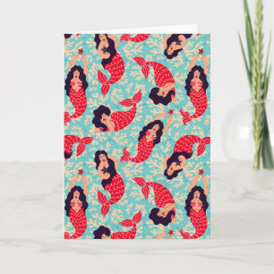 Mermaid Pattern   Blank Card