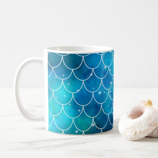 Mermaid Pattern Coffee Mug (With Donut)