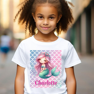 Mermaid pattern custom name  T-Shirt