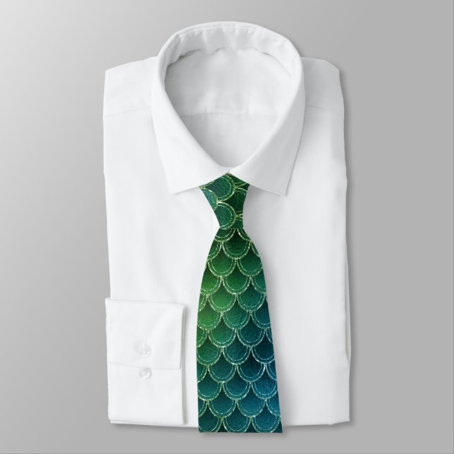 Mermaid Pattern Tie (Tied)
