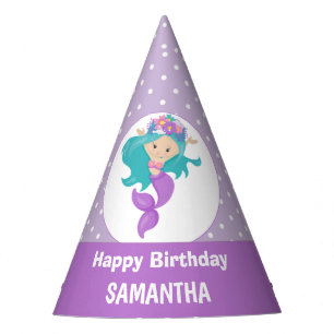 Mermaid Pearl Birthday Party Hat