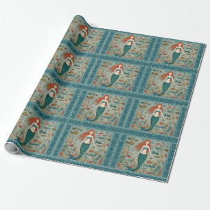 Mermaid Personalised Girls Birthday Wrapping Paper