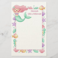 Mermaid Personalised Mitzvah Note