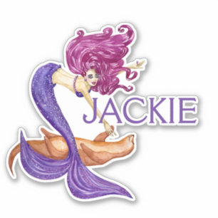 Mermaid Personalised name Cute Purple