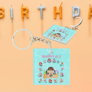 Mermaid Photo Personalised Keychain Birthday Favou