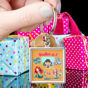 Mermaid Photo Personalised Keychain Birthday Favou