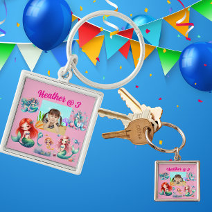 Mermaid Photo Personalised Keychain Birthday Favou