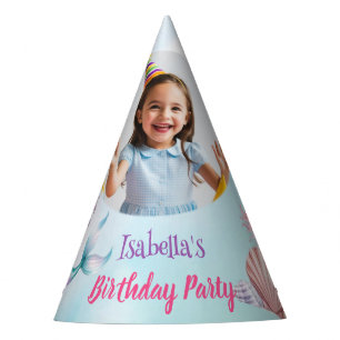 Mermaid Photo under the sea birthday Party Hat