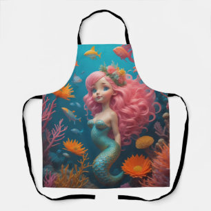 Mermaid Pink Cute Apron