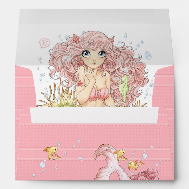 Mermaid (pink) envelopes (Back (Bottom))