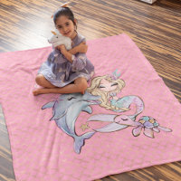 Mermaid Pink Gold Cute Girl Bedroom Kids