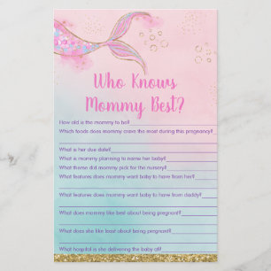 Mermaid Pink Gold Who Knows Mummy Best Game