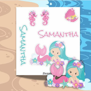 Mermaid Pink Sea friends Sticker
