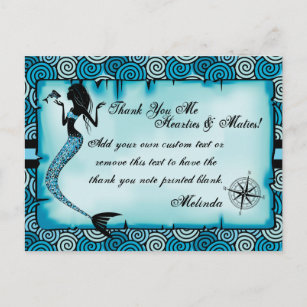Mermaid, Pirate Thank You Cards