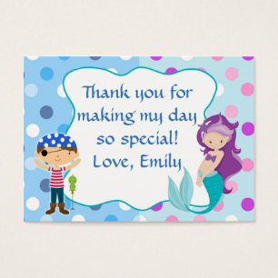 Mermaid Pirate Under The Sea Gift Favour Label Tag