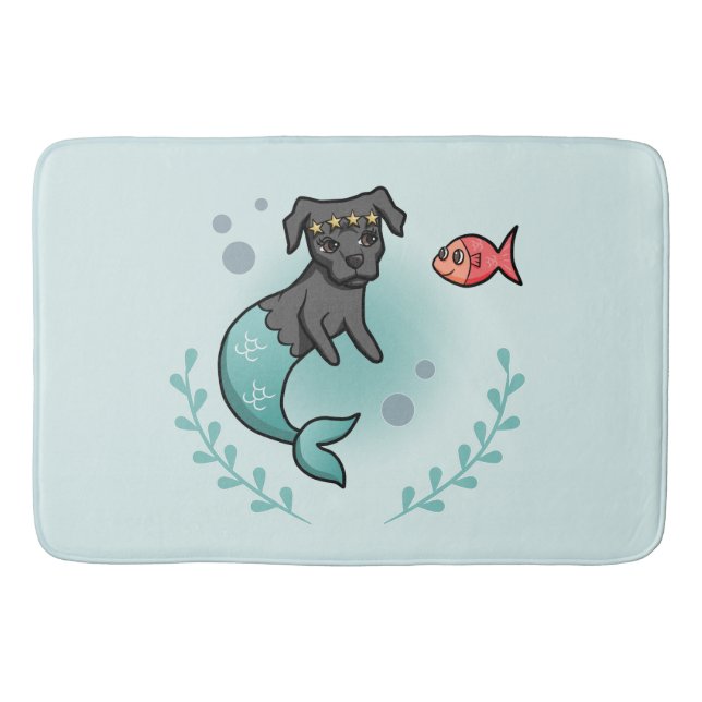 Mermaid Pit Bull Bath Mat (Front)