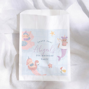 Mermaid Pool Girl Birthday Party Thank You Favour Bags