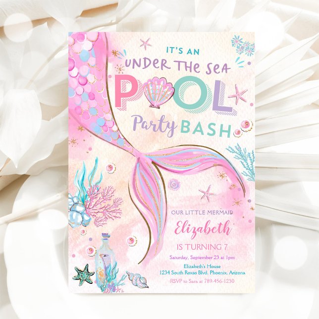 Mermaid Pool Party Invitation (Creator Uploaded)