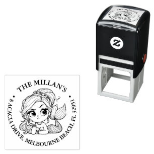 Mermaid Pool Party  theme Self-inking Stamp