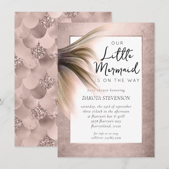 Mermaid Posh | Dusty Terracotta Little Baby Shower Invitation (Front/Back)