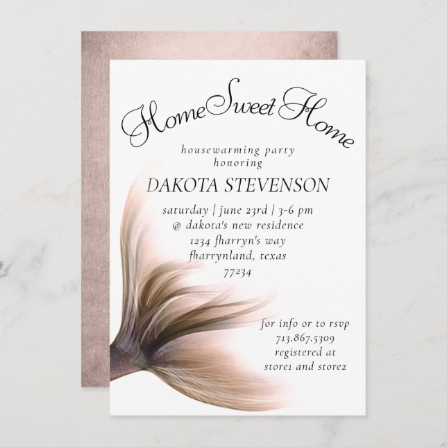 Mermaid Posh | Dusty Terracotta Peach Housewarming Invitation (Front/Back)