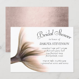Mermaid Posh   Dusty Terracotta Peach Sheen Shower Invitation