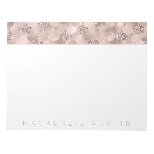 Mermaid Posh Scale | Dusty Terracotta Peach Custom Notepad (Front)