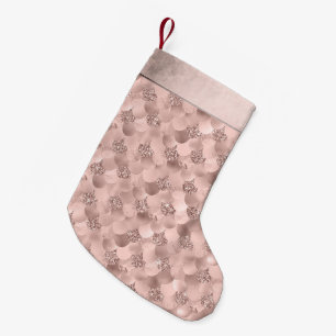 Mermaid Posh Scale   Dusty Terracotta Peach Sheen Small Christmas Stocking