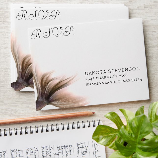 Mermaid Posh Scales | Dusty Terracotta Address Envelope (Stacked)