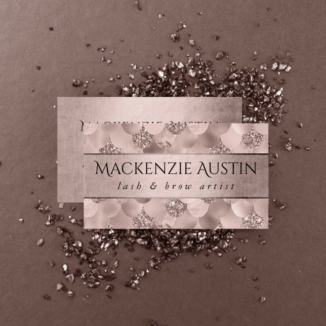 Mermaid Posh Scales | Dusty Terracotta Peach Sheen Business Card (Creator Uploaded)
