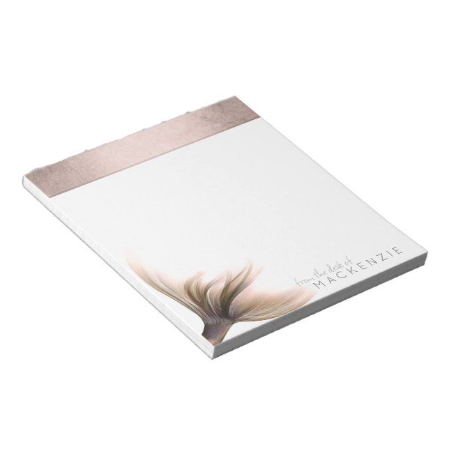 Mermaid Posh Tail | Dusty Terracotta Peach Custom Notepad (Angled)