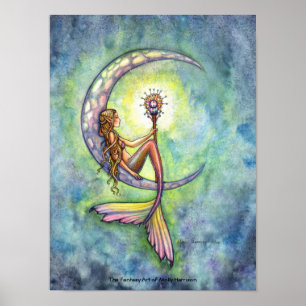 Mermaid Poster by Molly Harrison Mermaid Moon