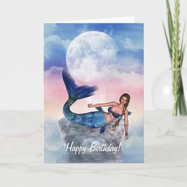 Mermaid Princess Of Atlantis Birthday Card (Front)