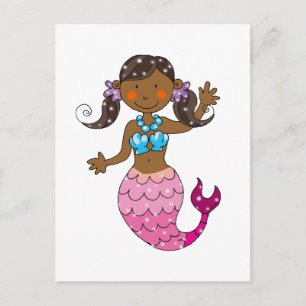 mermaid princess postcard