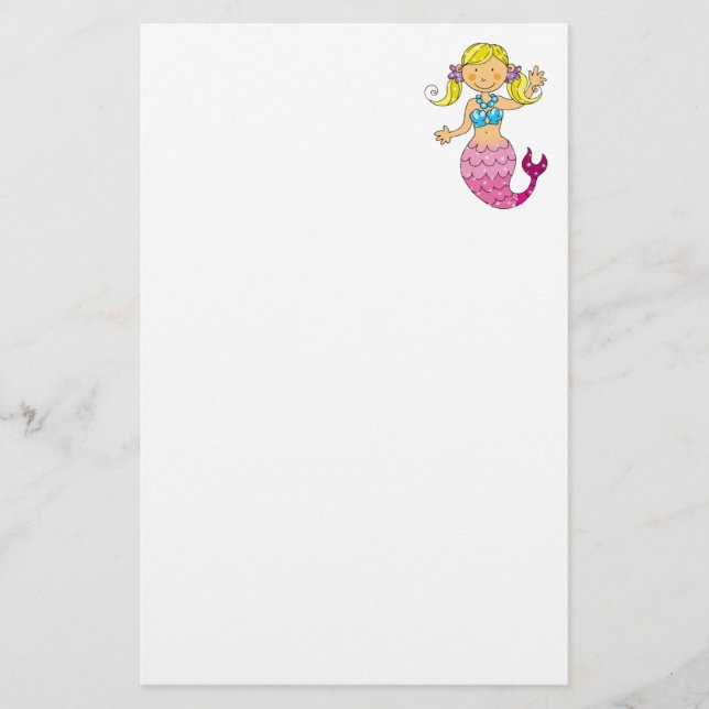 mermaid princess stationery (Front)
